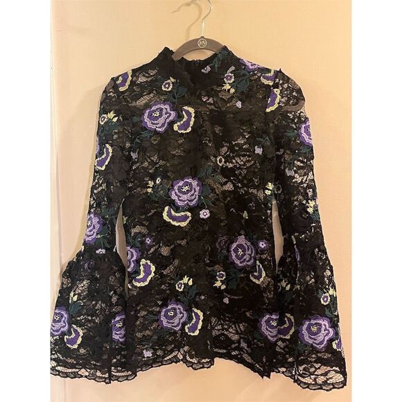 Closet London Women's Floral Lace High Neck Blouse Size 6 Steampunk Romantic - Picture 1 of 11